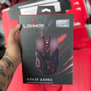 Mouse Gamer com fio Lehmox LEY-X9 RGB 2400 DPI 6 Botões USB Cabo Trançado